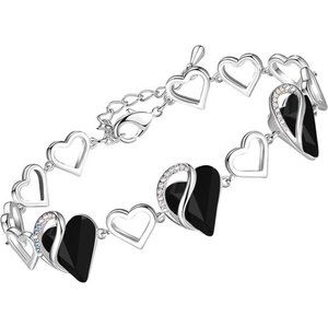 Infinity Love Heart Link Bracelets, Birthstone or Healing Stone Crystal Bracelet